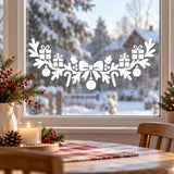 White Christmas Window Decal with Bow, Gifts and Ornaments | Holiday Kitchen Window Decor | Vinyl Window Sticker | Winter Home Window Decor
