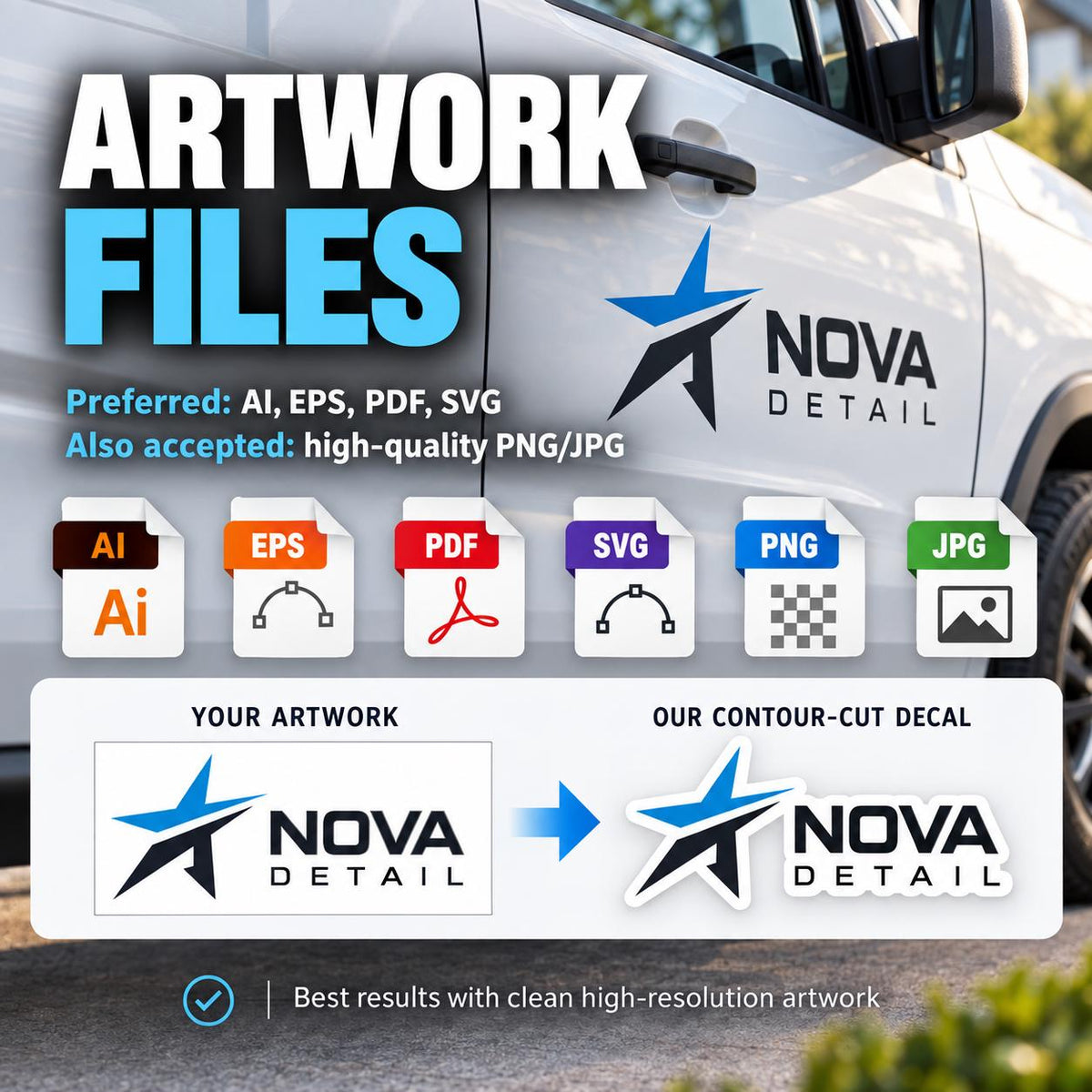 Custom Car Vinyl Decal | Vehicle Logo or Artwork | Without Background | Printed Branding Sticker