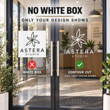 Custom Door Vinyl Sticker | Personalized Business Logo | No Background | Contour Cut Sign