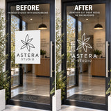 Custom Door Vinyl Sticker | Personalized Business Logo | No Background | Contour Cut Sign