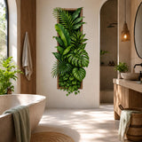 Tropical Botanical Wall Decal | Framed Greenery Wall Decor | Vertical Plant Wall Sticker | Indoor Jungle Living Room Decor | Vinyl Wall Art
