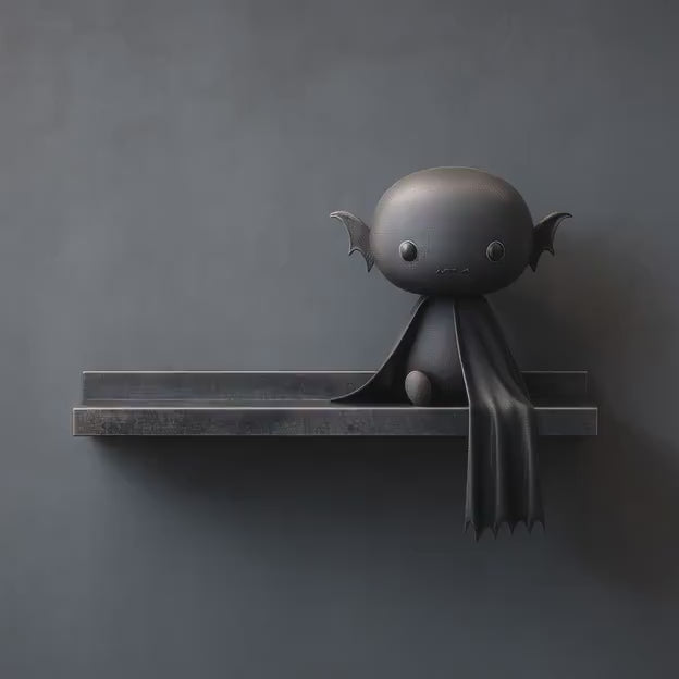 3D Printed Vampire Bat Wall Shelf | Cute Dark Fantasy Floating Ledge | Gothic Room Decor Accent for Bedroom Gaming Setup and Office Decor