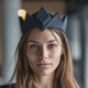 Geometric Crown Headpiece | 3D Printed Fantasy Tiara for Cosplay & Gothic Costume | Modern Queen Crown for Adult Women Fantasy Accessory