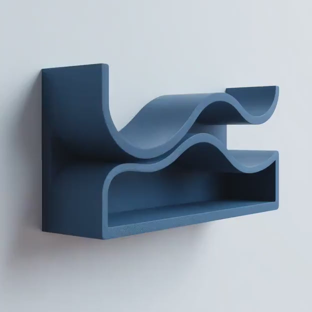 3D Printed Wave Wall Shelf | Sculptural Floating Ledge with Fluid Curves| Modern Abstract Decor for Minimalist Interiors and Creative Spaces