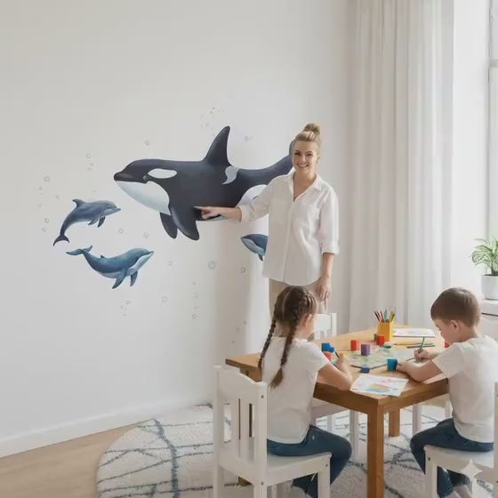 Whale Wall Decal | Ocean Nursery Decor