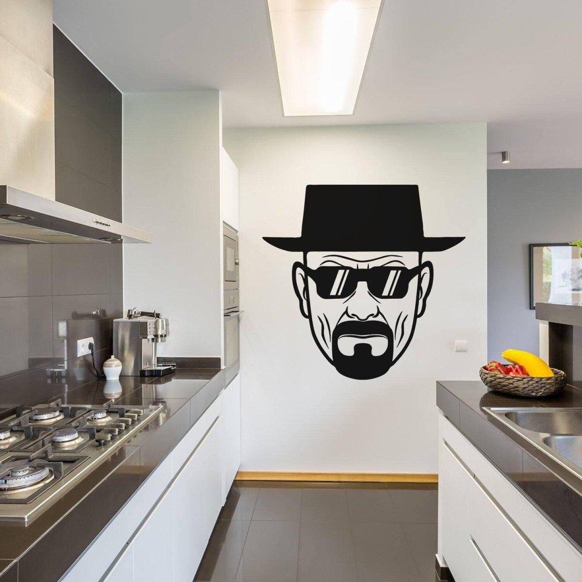Eisenberg vinyl sticker on kitchen wall, adding humor and style to modern home decor.