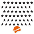 Forty separate star-shaped vinyl decals shown as a coordinated set.